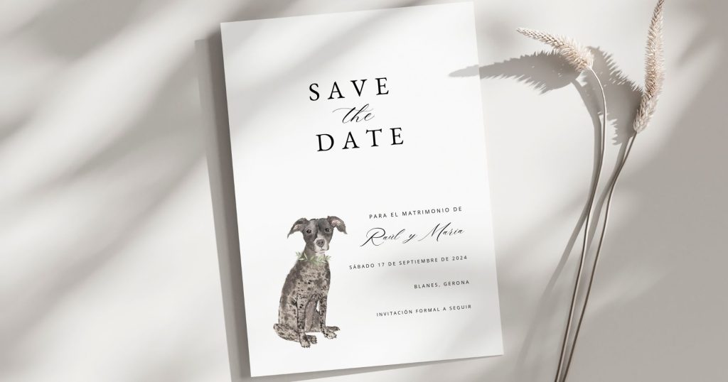 Save the Date personalizado con la ilustración de mi perro